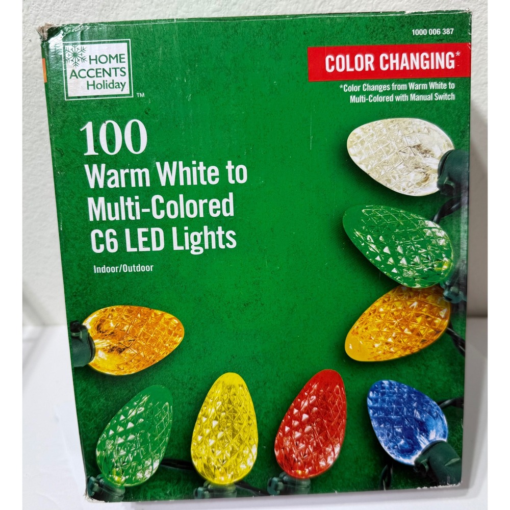 Home Accents Holiday 100 C6 LED Lights Warm White to Multi-Color TY-100FC6-WWM